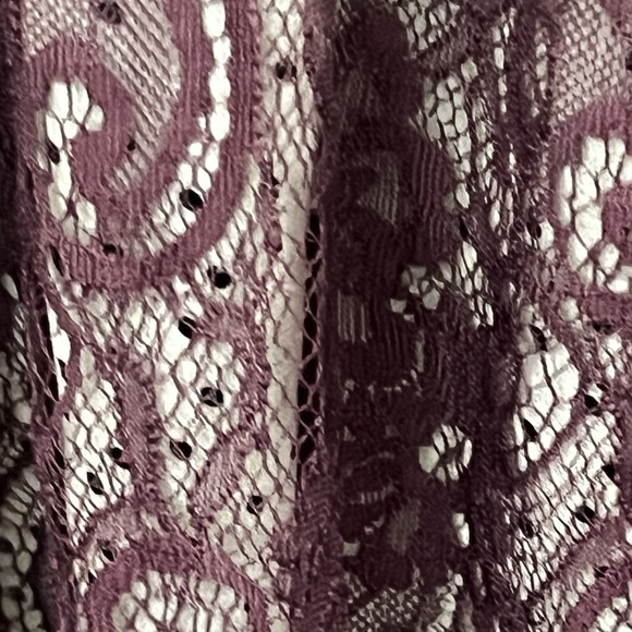 Sheer Ombre Shirt Sz L Gathered Layered Polka Dot Lace Back Blouse Fairy Grunge - Picture 8 of 14